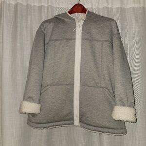 Cozy Gray Sherpa-Lined Hoodie
